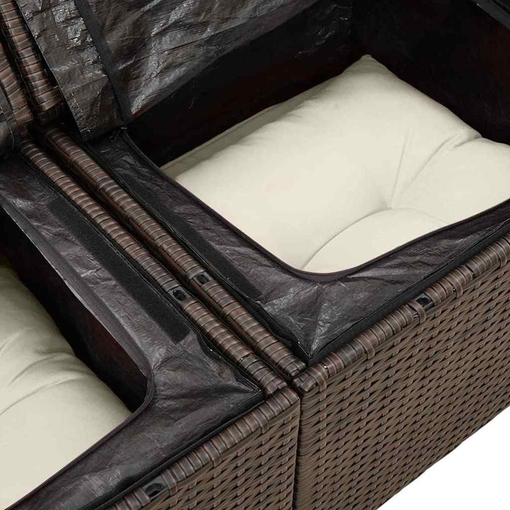 Havesofa Sæt 8 stk. Brun [Syntetisk]: Poly Rattan