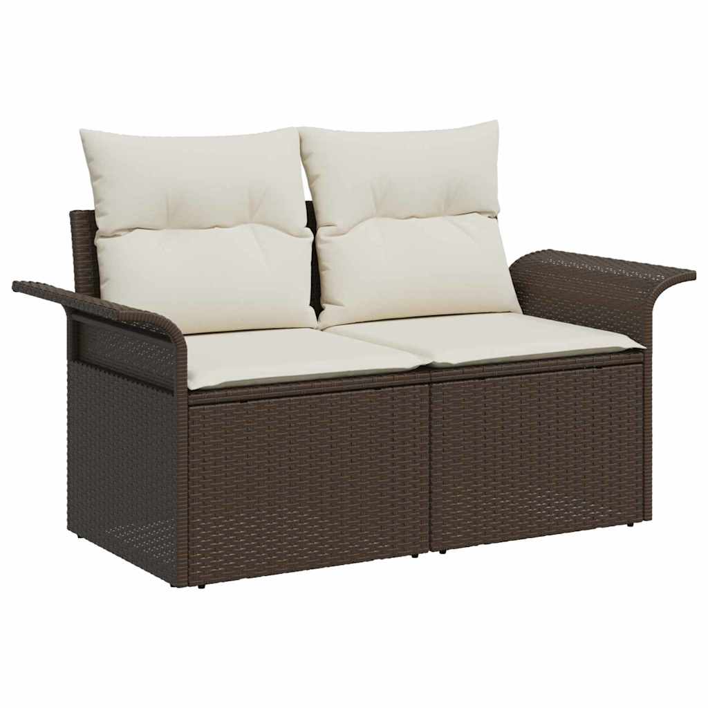 Havesofa Sæt 7 stk. Brun [Syntetisk]: Poly Rattan