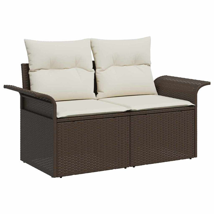 Havesofa Sæt 7 stk. Brun [Syntetisk]: Poly Rattan