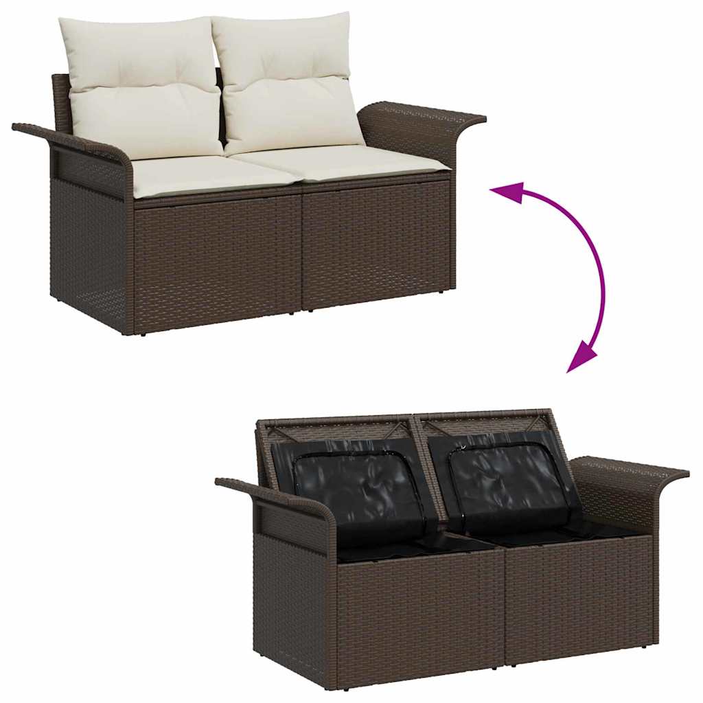 Havesofa Sæt 7 stk. Brun [Syntetisk]: Poly Rattan