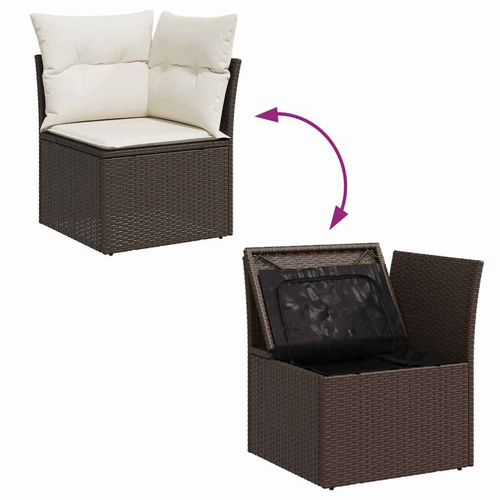 Havesofa Sæt 7 stk. Brun [Syntetisk]: Poly Rattan