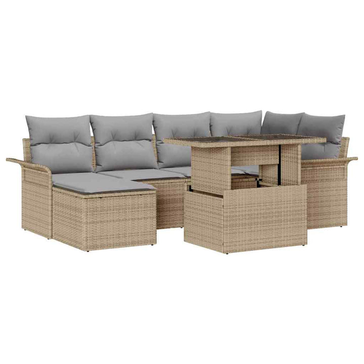 Havesofa Sæt 7 stk. Beige