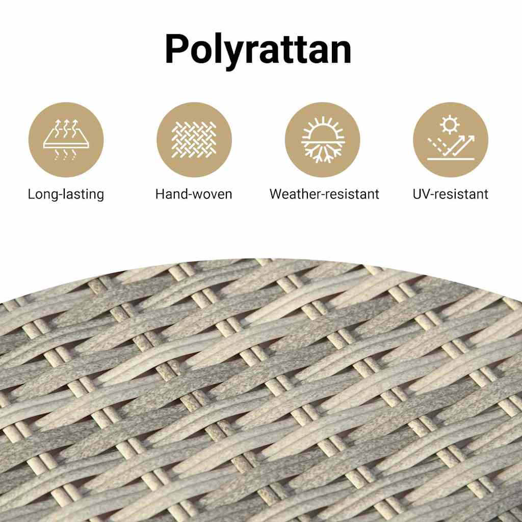 Havesofa Sæt med pude med opbevaring 7 pcs Lysegrå Poly Rattan