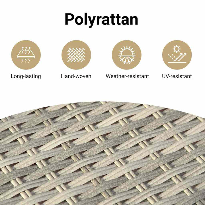 Havesofa Sæt med pude med opbevaring 7 pcs Lysegrå Poly Rattan