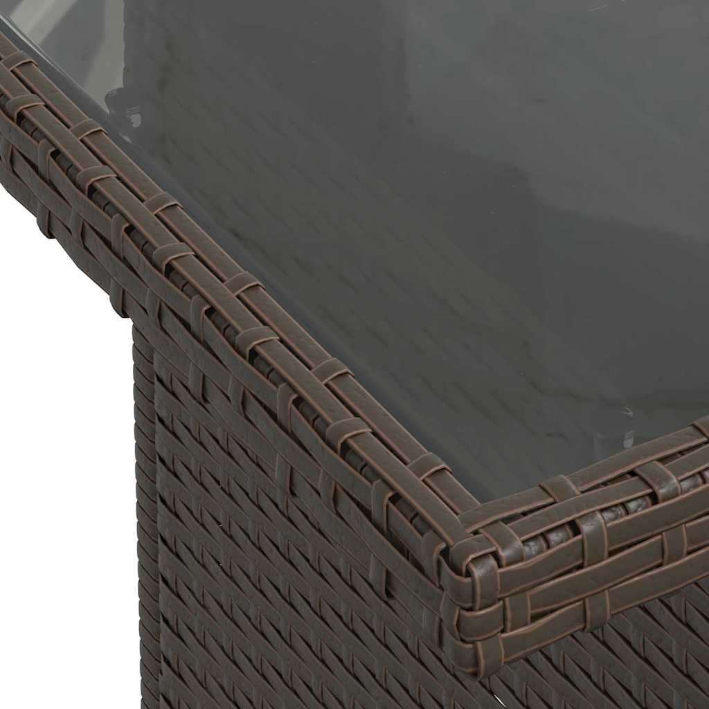 Havesofa Sæt med pude med pude 7 pcs Brun Poly Rattan