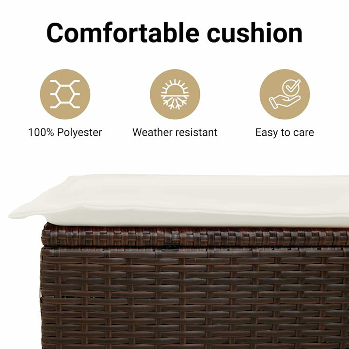 Havesofa Sæt med pude med pude 5 pcs Brun Poly Rattan
