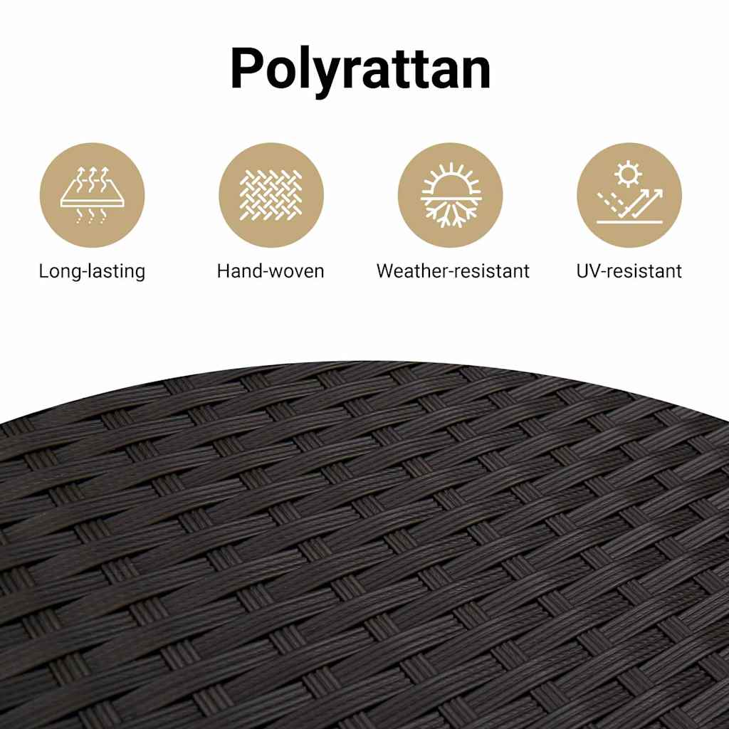 Havesofa Sæt med pude med pude 6 pcs Sort Poly Rattan