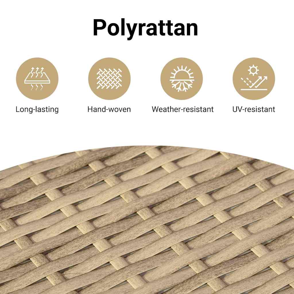 Havesofa Sæt med pude med opbevaring 9 pcs Beige Poly Rattan