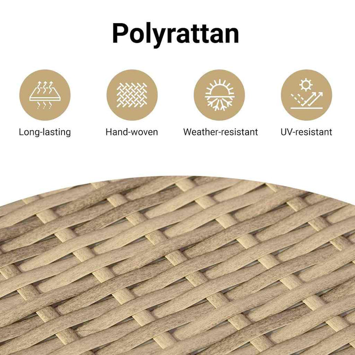 Havesofa Sæt med pude med opbevaring 6 pcs Beige Poly rattan