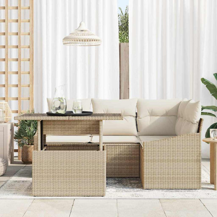 Havesofa Sæt 5 stk. Beige og creme