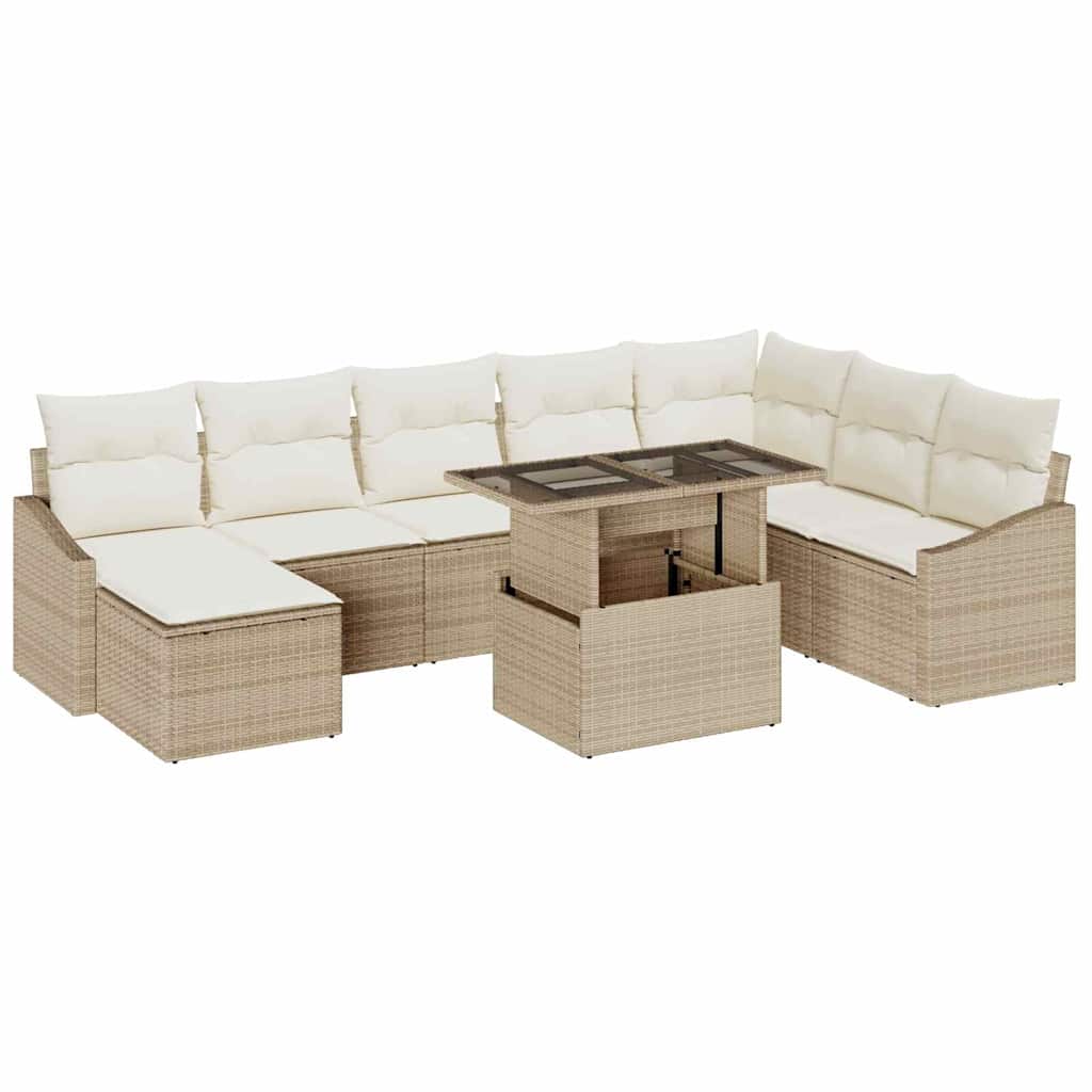 Havesofa Sæt 9 stk. Beige og creme