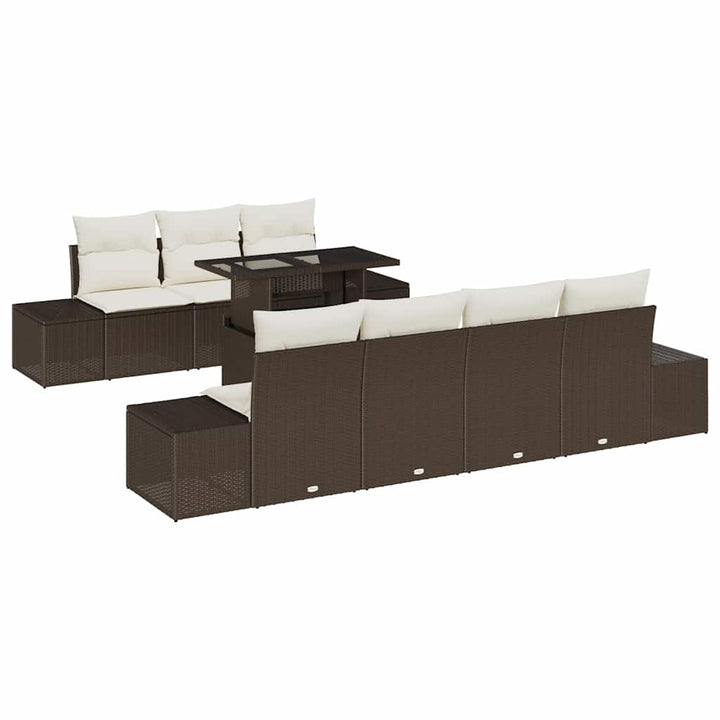 Havesofa Sæt med pude 8 pcs Brun og Creme