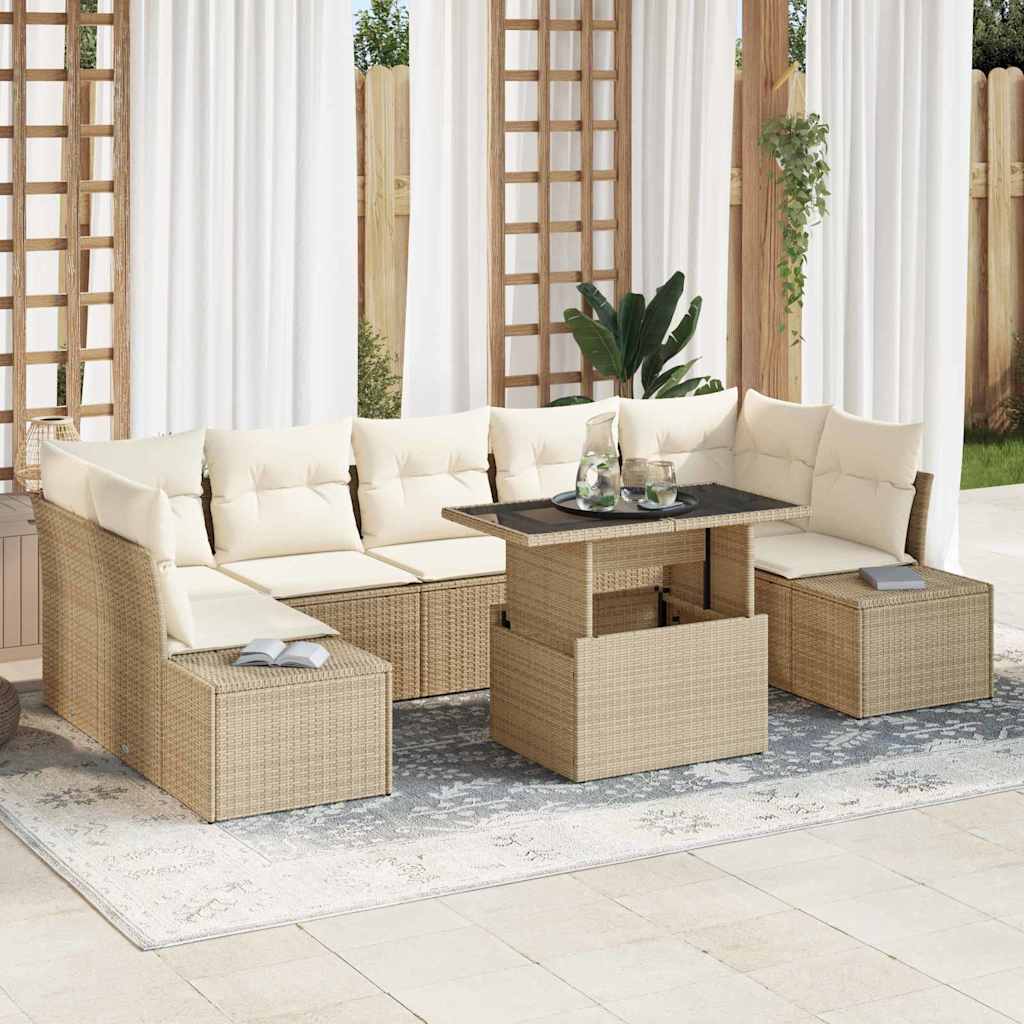 Havesofa Sæt 8 stk. Beige og creme
