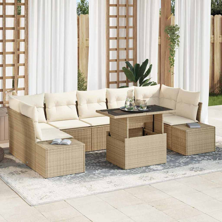 Havesofa Sæt 8 stk. Beige og creme