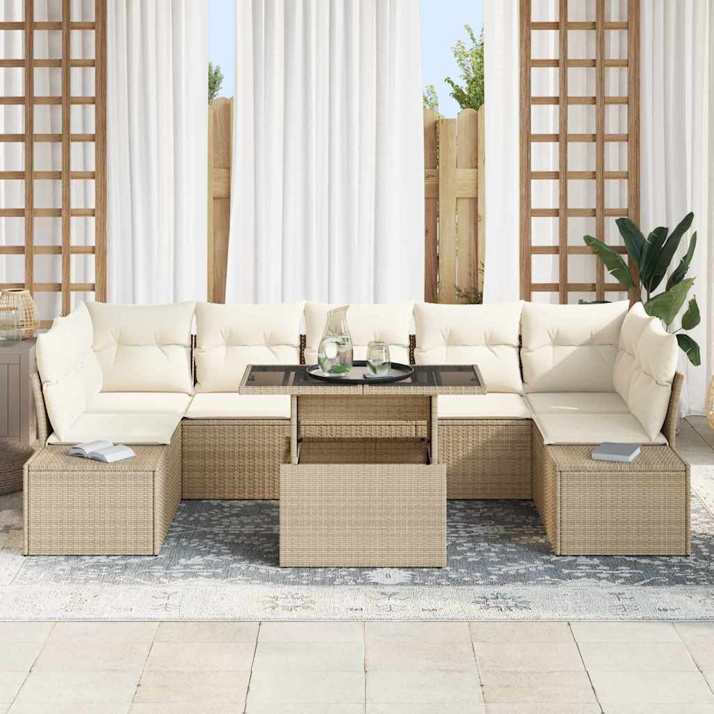 Havesofa Sæt 8 stk. Beige og creme