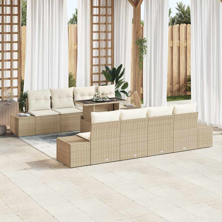 Havesofa Sæt 9 stk. Beige og creme