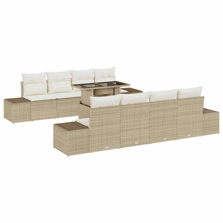 Havesofa Sæt 9 stk. Beige og creme