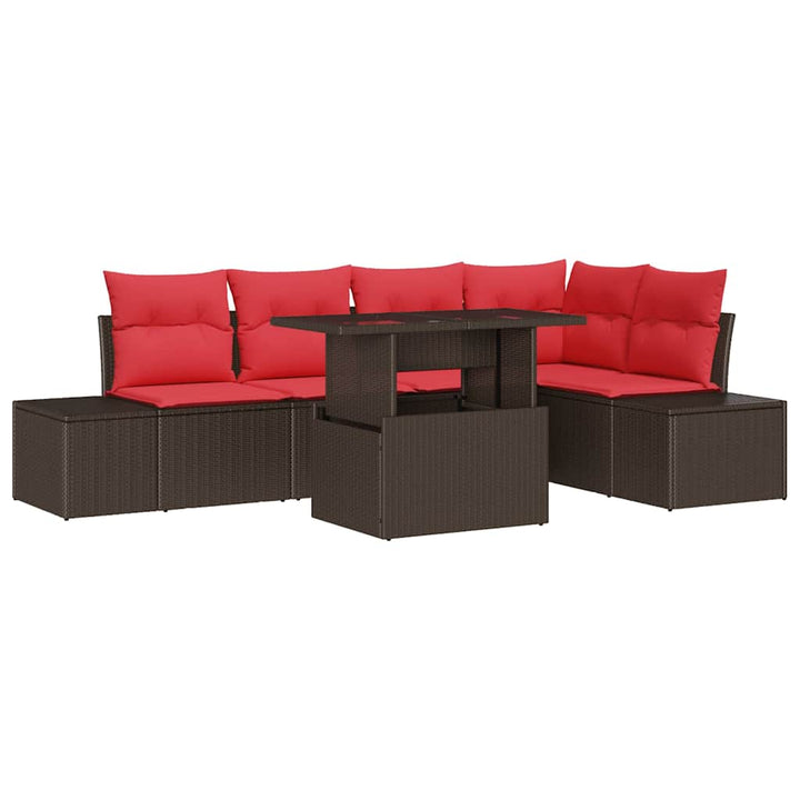 Havesofa Sæt 6 stk. Brun polyrattan