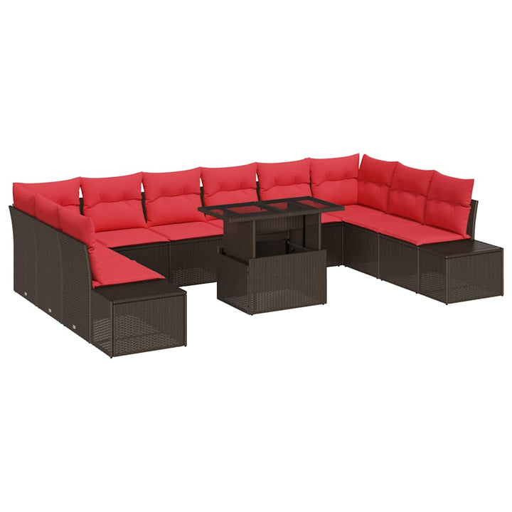 Havesofa Sæt 11 stk. Brun polyrattan