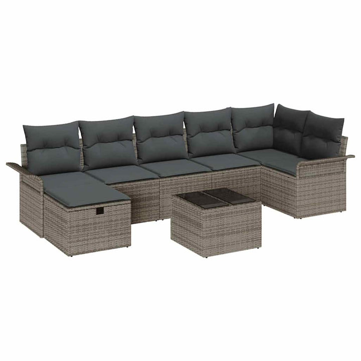 Havesofa Sæt 8 stk. Grå polyrattan