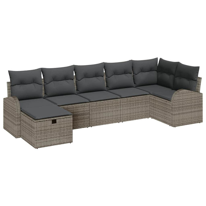 Sofa Sæt 7 stk. Grå polyrattan