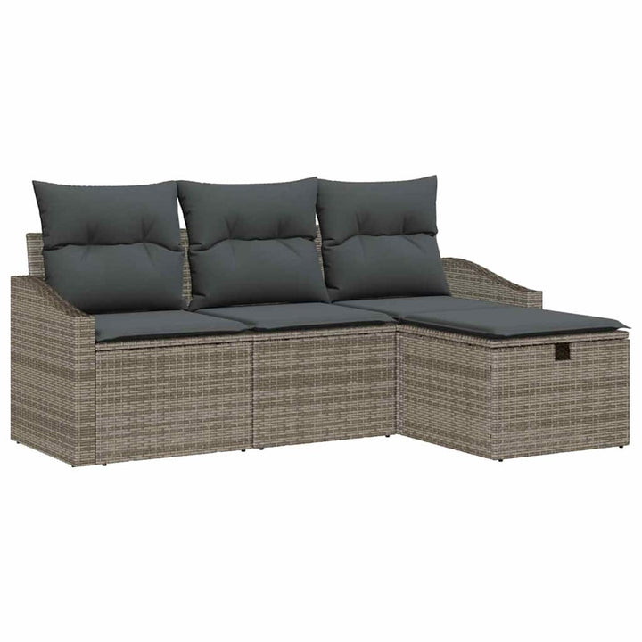 Sofa Sæt 4 stk. Grå polyrattan