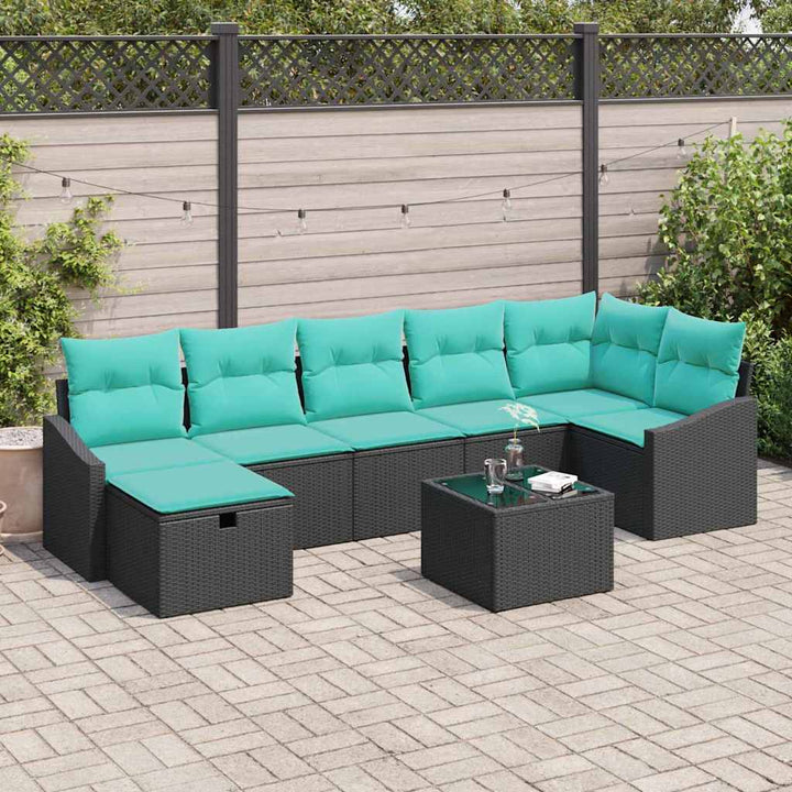 Sofa Sæt med pude med opbevaring 8 pcs polyrattan