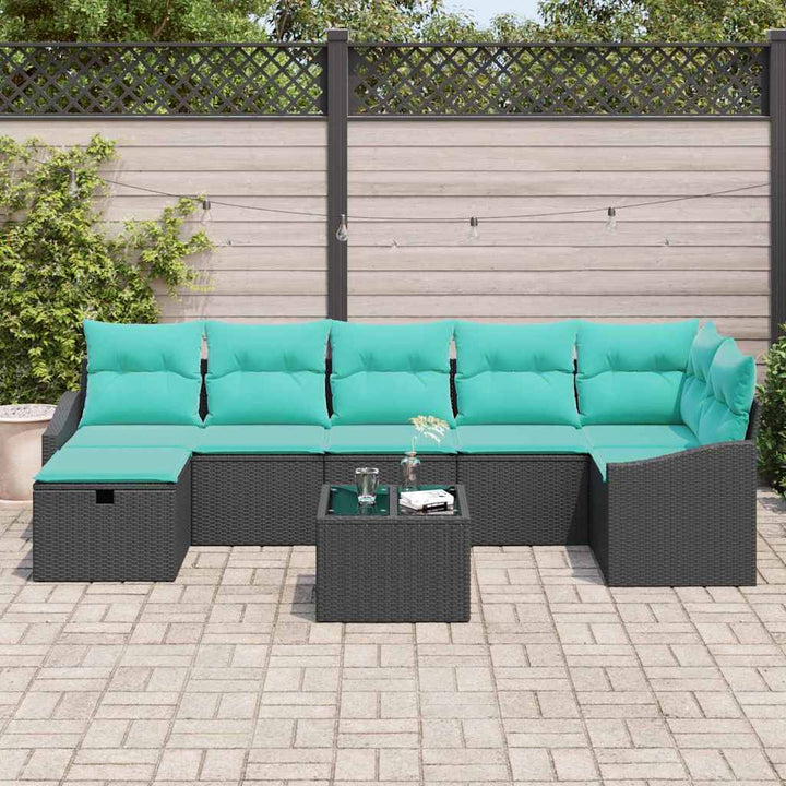 Sofa Sæt med pude med opbevaring 8 pcs polyrattan
