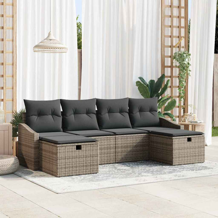Havesofa Sæt 6 stk. polyrattan