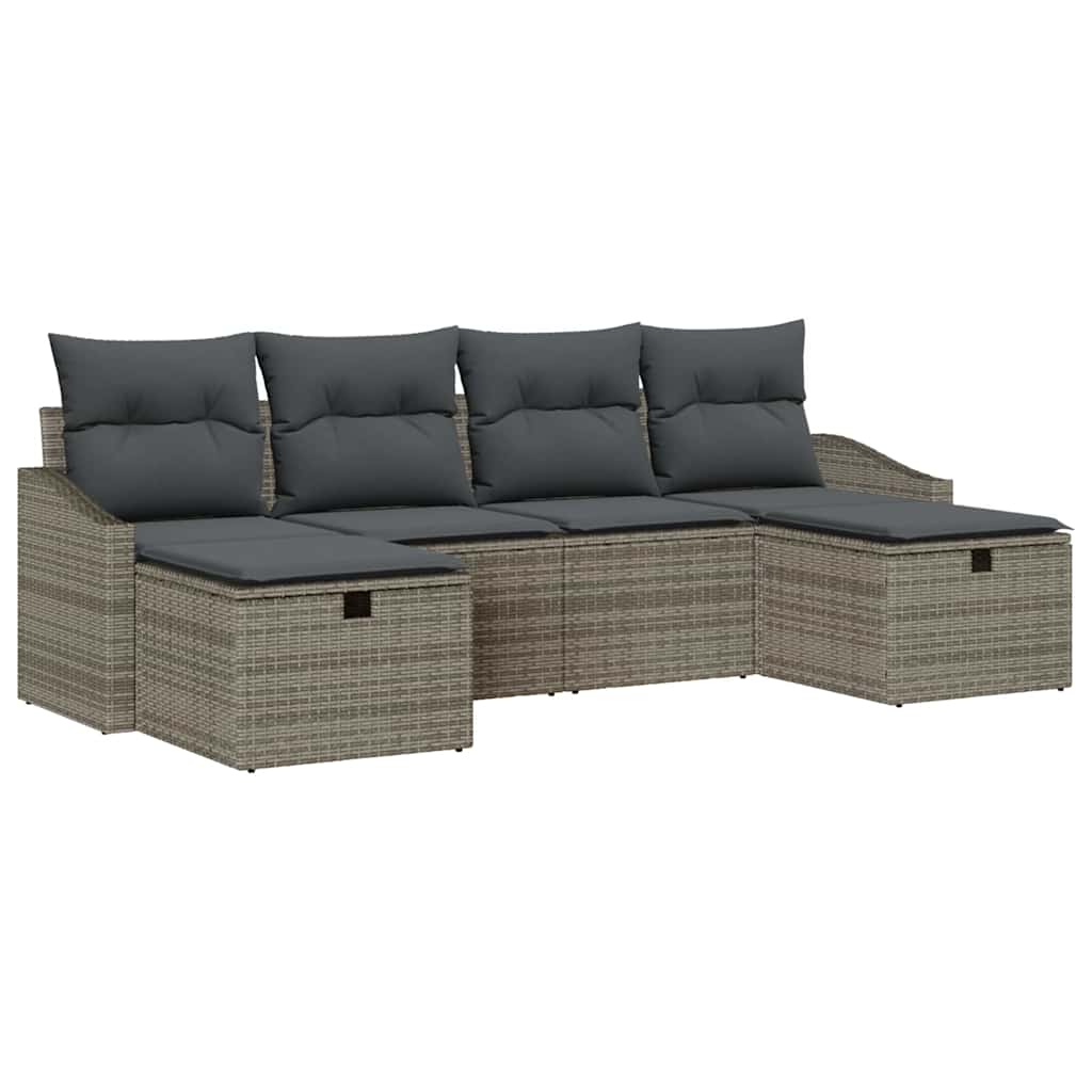 Havesofa Sæt 6 stk. polyrattan