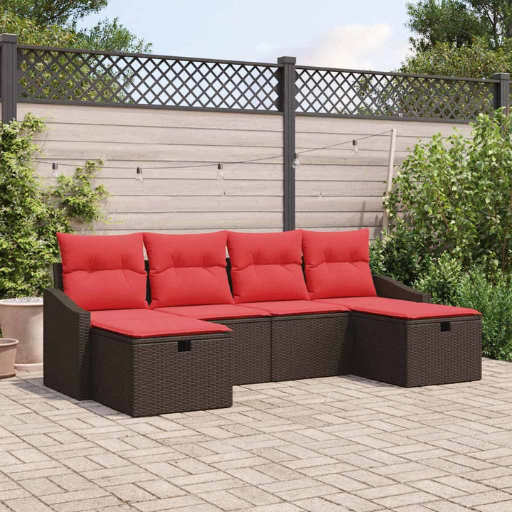 Havesofa Sæt 6 stk. polyrattan