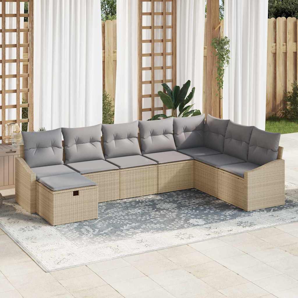 Havesofa Sæt 8 stk. polyrattan