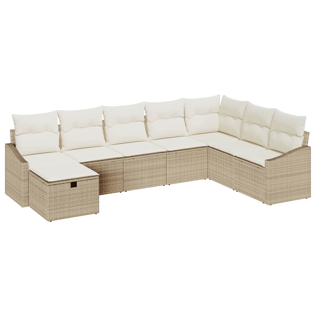 Havesofa Sæt med pude med opbevaring 8 pcs polyrattan