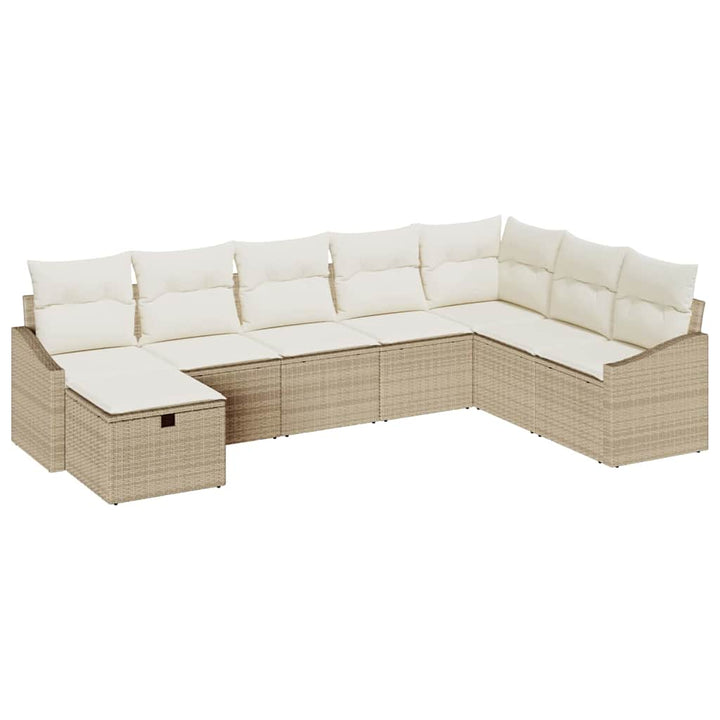 Havesofa Sæt med pude med opbevaring 8 pcs polyrattan
