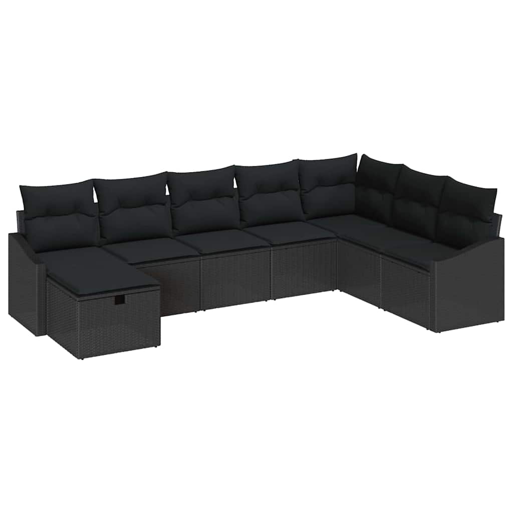 Havesofa Sæt med pude med opbevaring 8 pcs polyrattan