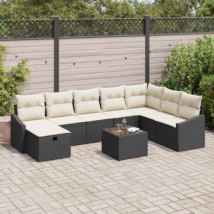 Havesofa Sæt 9 stk. polyrattan