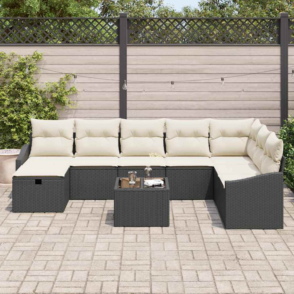 Havesofa Sæt 9 stk. polyrattan