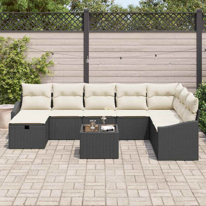 Havesofa Sæt 9 stk. polyrattan