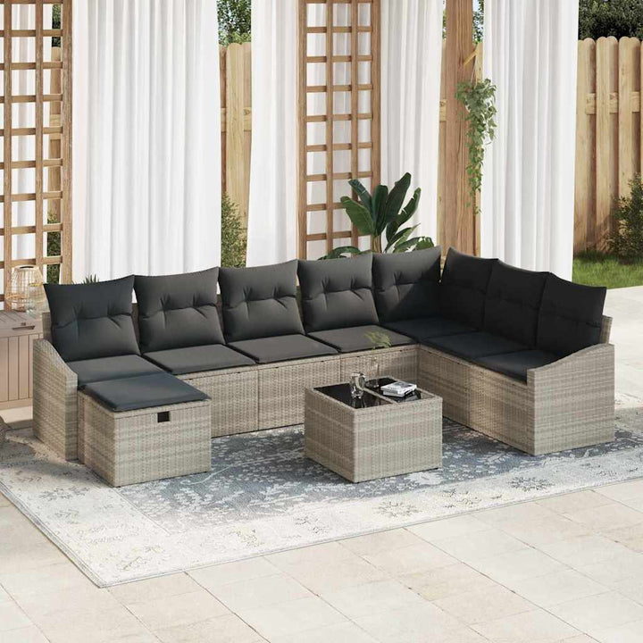 Havesofa Sæt 9 stk. polyrattan