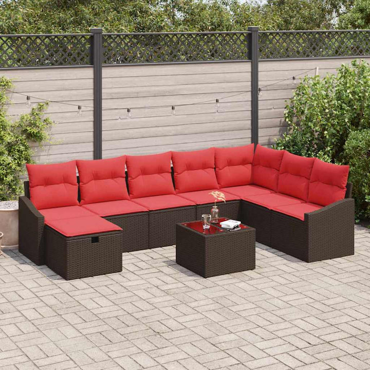 Havesofa Sæt 9 stk. polyrattan