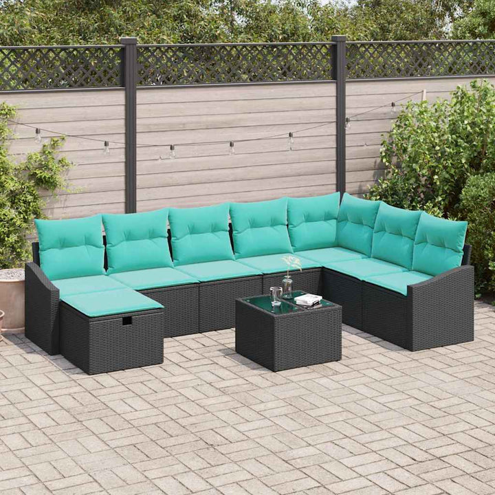 Havesofa Sæt 9 pcs polyrattan