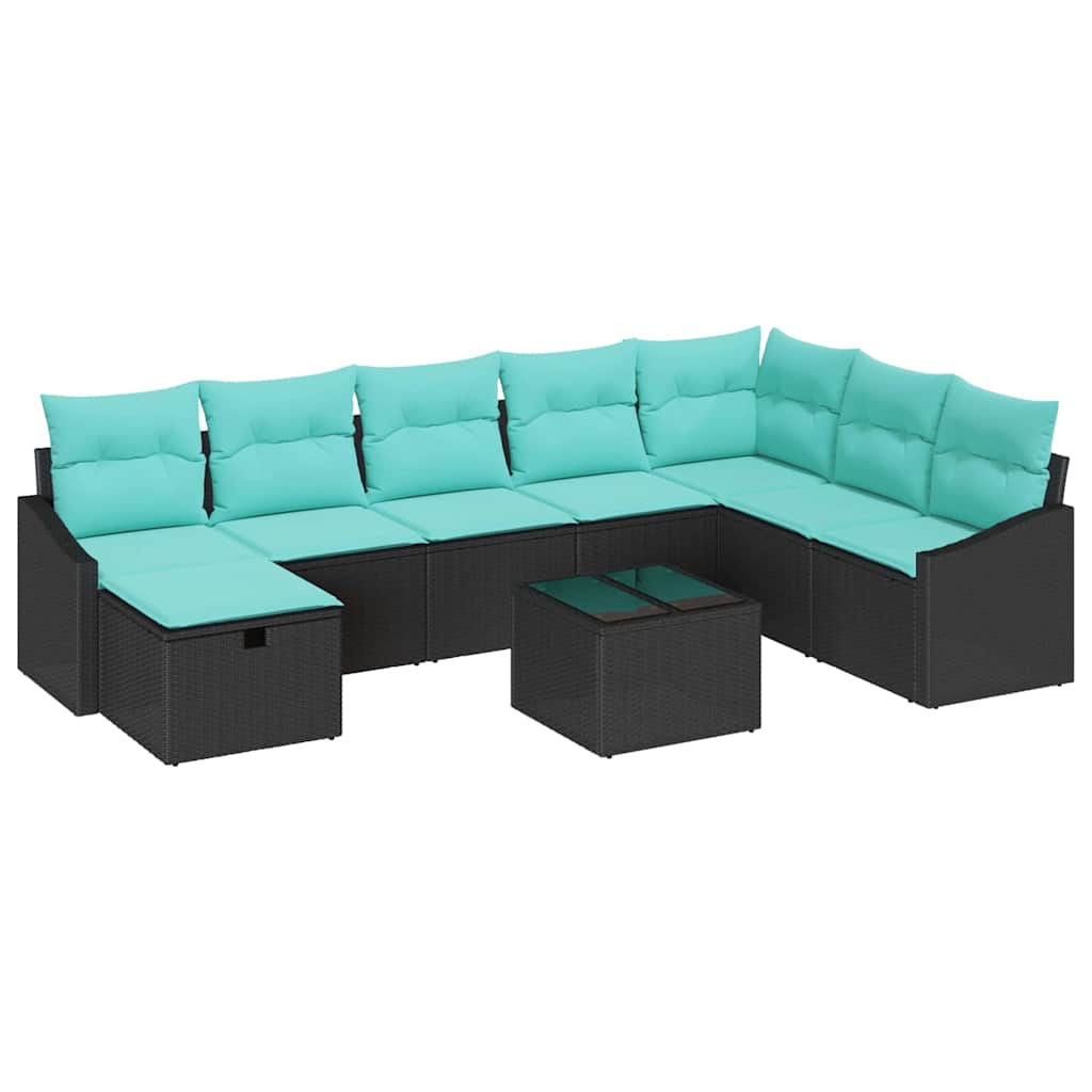 Havesofa Sæt 9 pcs polyrattan