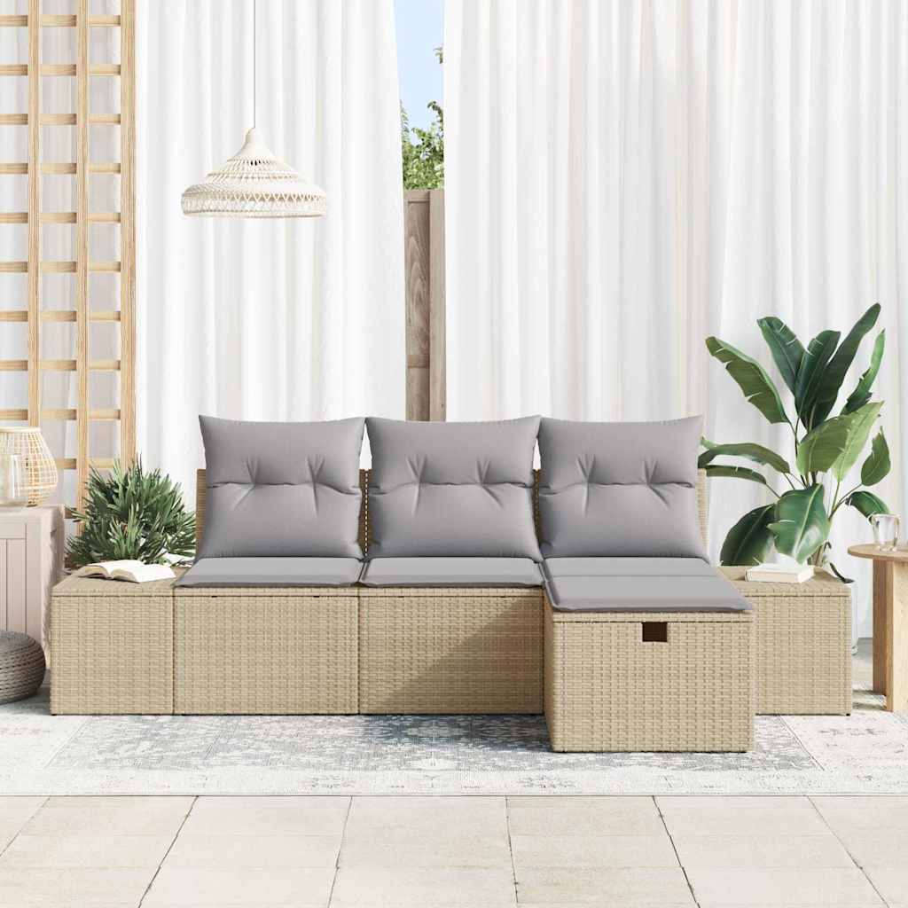 Havesofa Sæt 4 stk. polyrattan