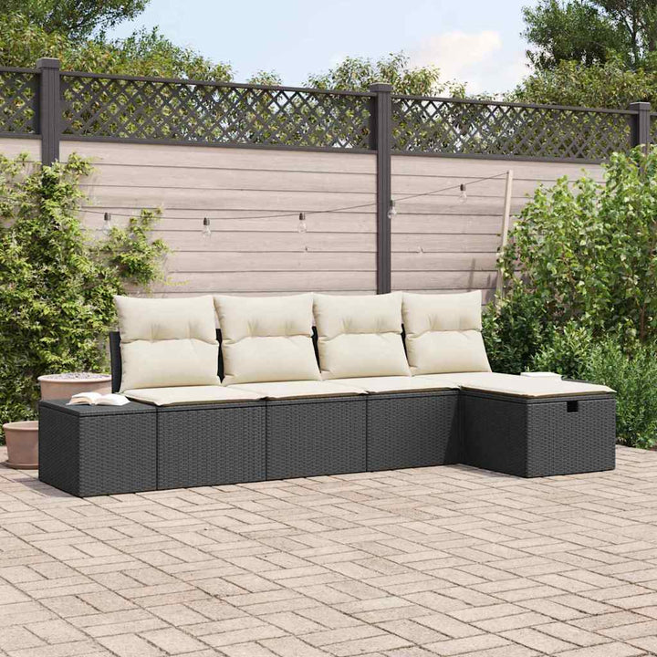 Havesofa Sæt med pude 5 pcs polyrattan