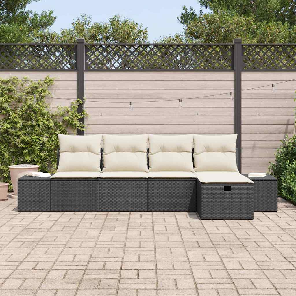 Havesofa Sæt med pude 5 pcs polyrattan