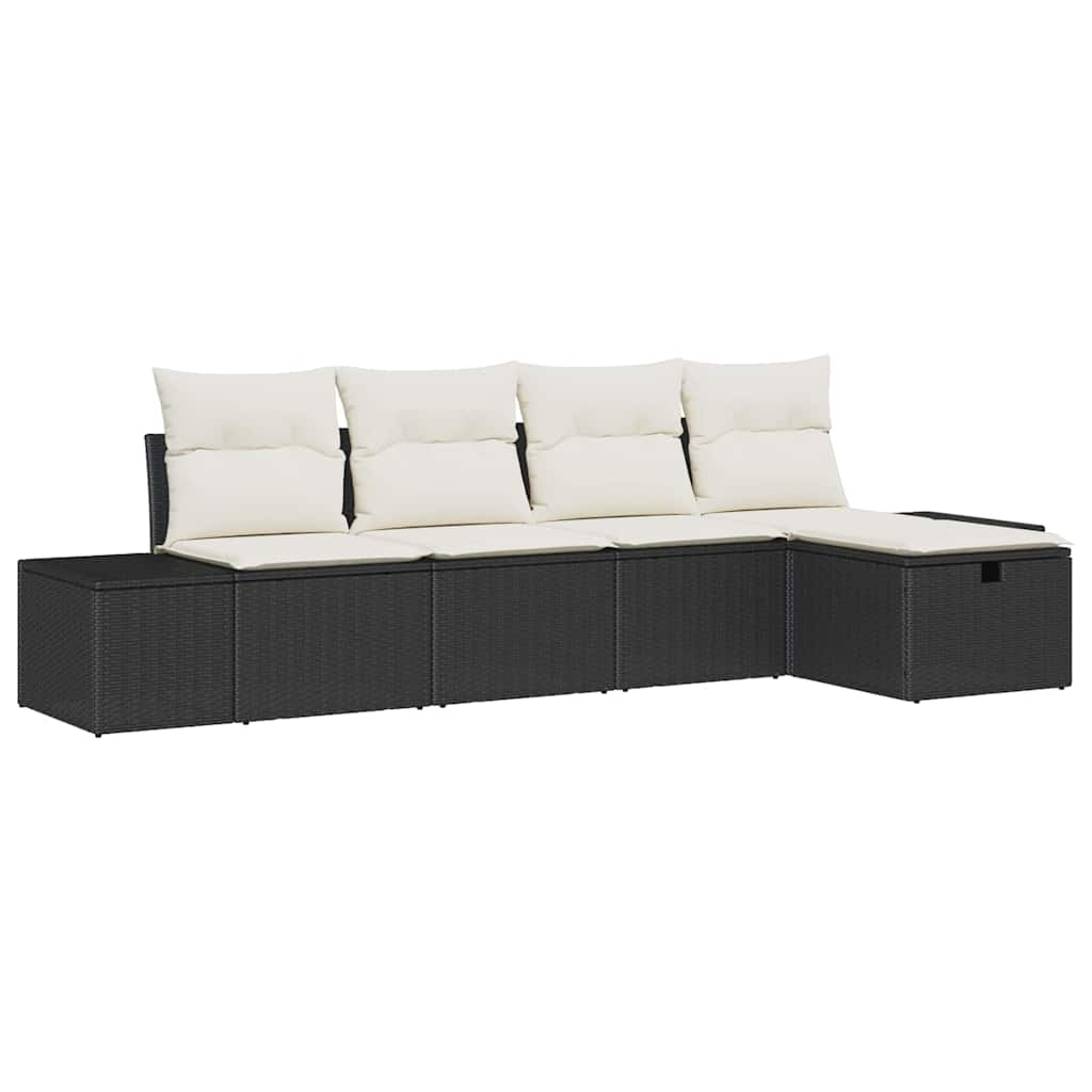Havesofa Sæt med pude 5 pcs polyrattan