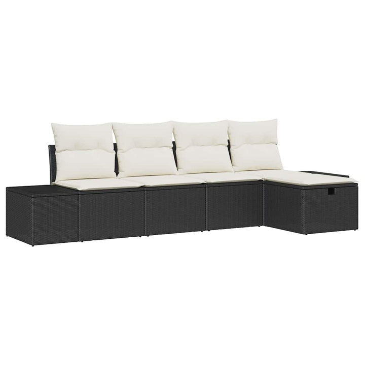 Havesofa Sæt med pude 5 pcs polyrattan