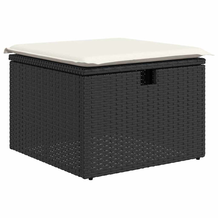 Havesofa Sæt 7 stk. Sort polyrattan