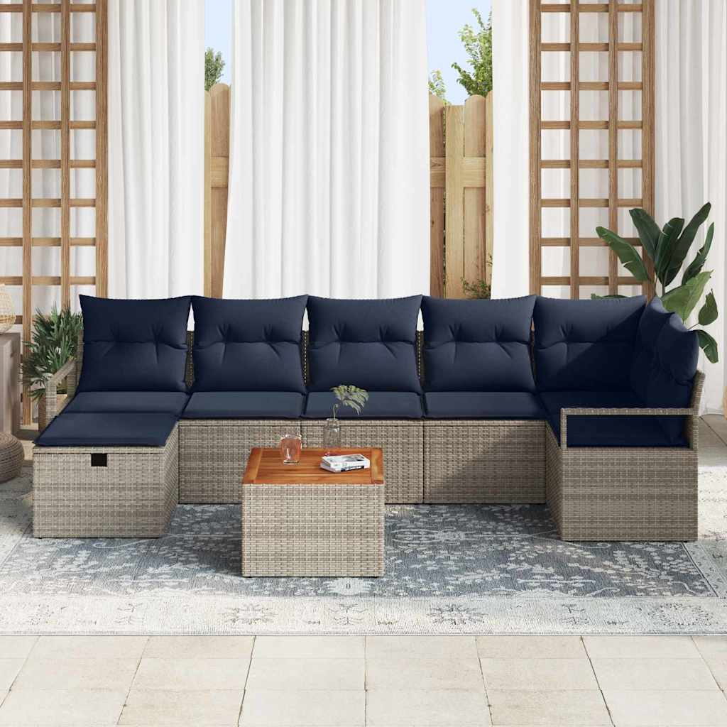 Havesofa Sæt 8 stk. Grå polyrattan