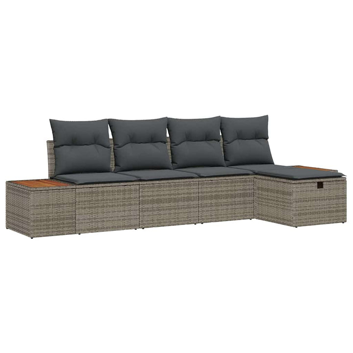 Havesofa Sæt 5 stk. Grå polyrattan